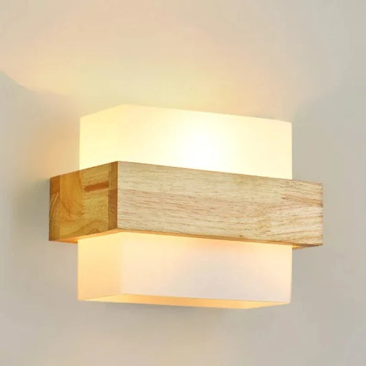 Modern Wood Lamp Led Wall Lamps Glass Light Mirror Washer Sconces Wall Light Fixtures Dressing Living Room Dining Room Bedroom