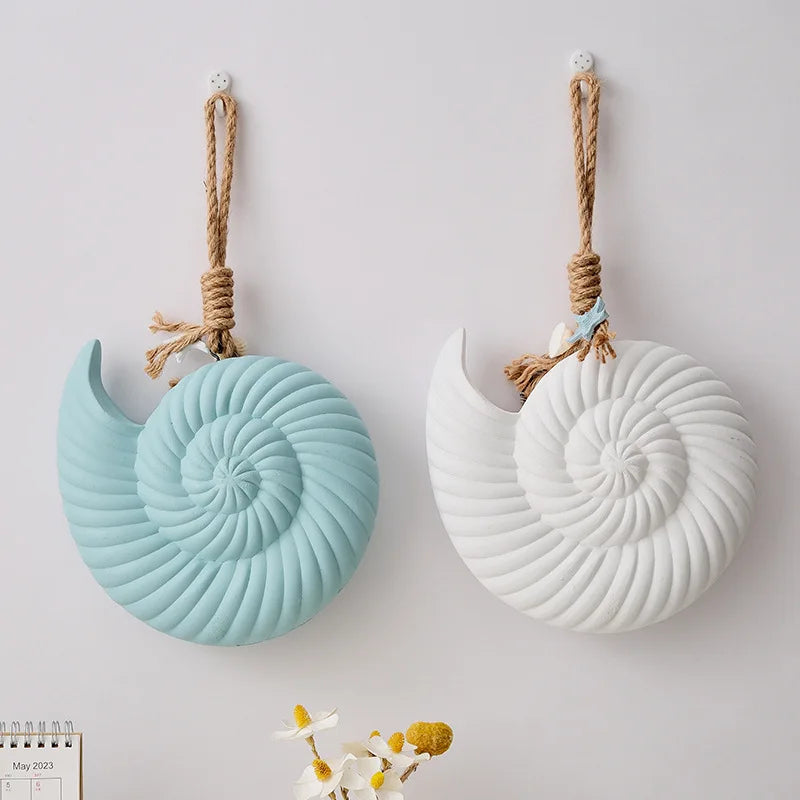 Mediterranean Wall Decor Pendant Wood Shell Starfish Wall Hanging Ornaments Vintage Living Room Ocean Beach Theme Restaurant
