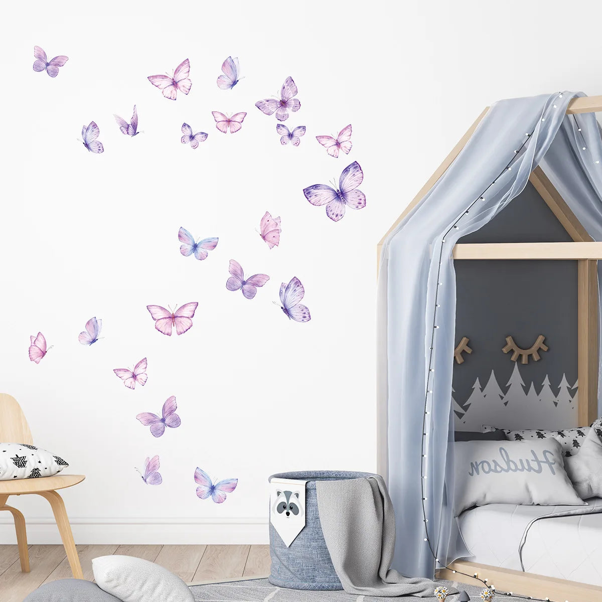 Romantic butterfly Wall Stickers Creative Home Wall Decor Self-adhesive Kids Room Decoration Bedroom Background Wall Decor