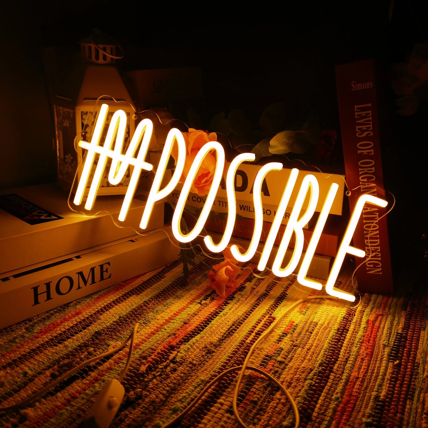 I'M POSSIBLE LED Neon Sign For Wall Decor,Light Up Signs For Wall Decor,LED Neon Light Sign For Bedroom,Gym Room Wall Decor