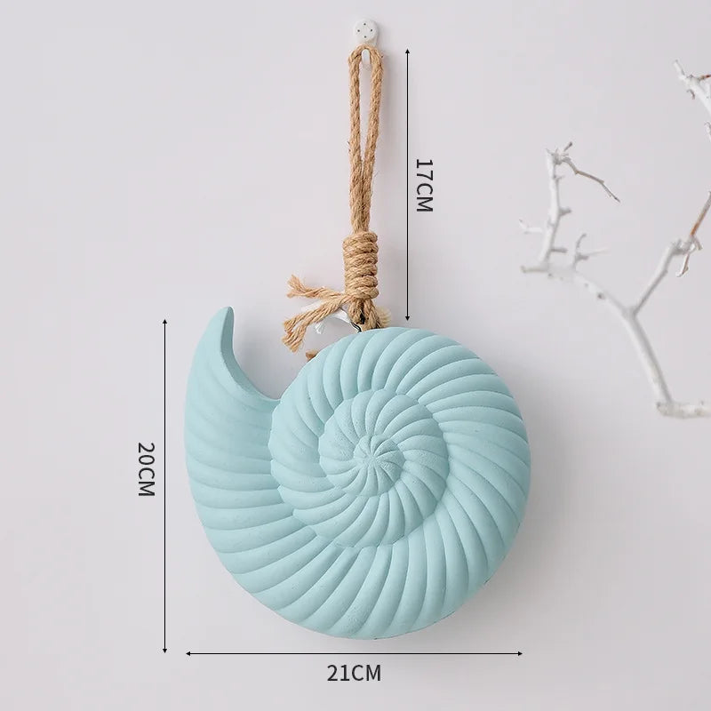 Mediterranean Wall Decor Pendant Wood Shell Starfish Wall Hanging Ornaments Vintage Living Room Ocean Beach Theme Restaurant