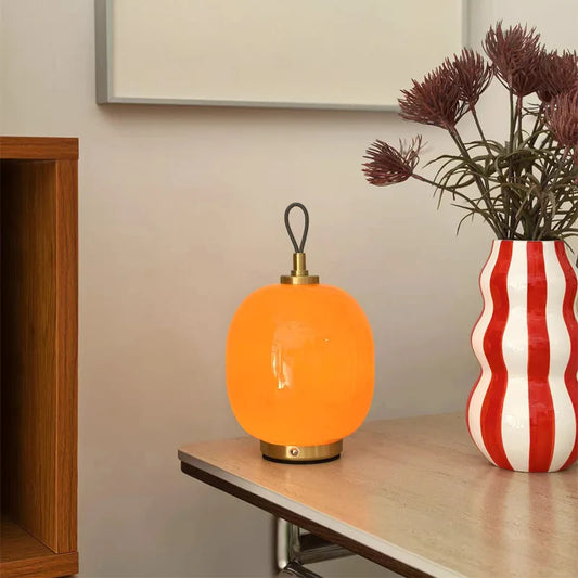 Simple Lantern Glass Table Lamp Living Room Decorative Table Lamp Bedroom Bedside Ambient Light Night Light