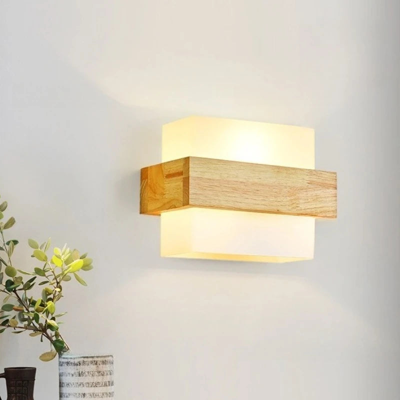 Modern Wood Lamp Led Wall Lamps Glass Light Mirror Washer Sconces Wall Light Fixtures Dressing Living Room Dining Room Bedroom