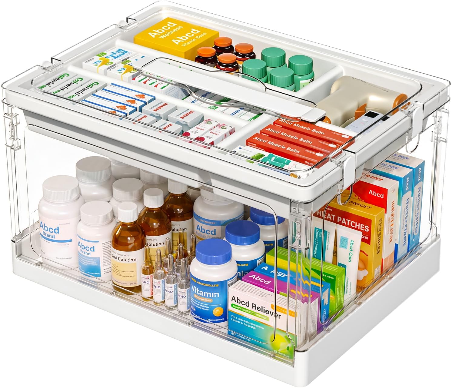 24QT 1Pack Craft Organizers and Storage with Tray, Craft Storage Box