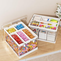 24QT 1Pack Craft Organizers and Storage with Tray, Craft Storage Box