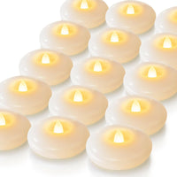 24Pack 3" White Flameless Floating LED Candle, Waterproof Tealight