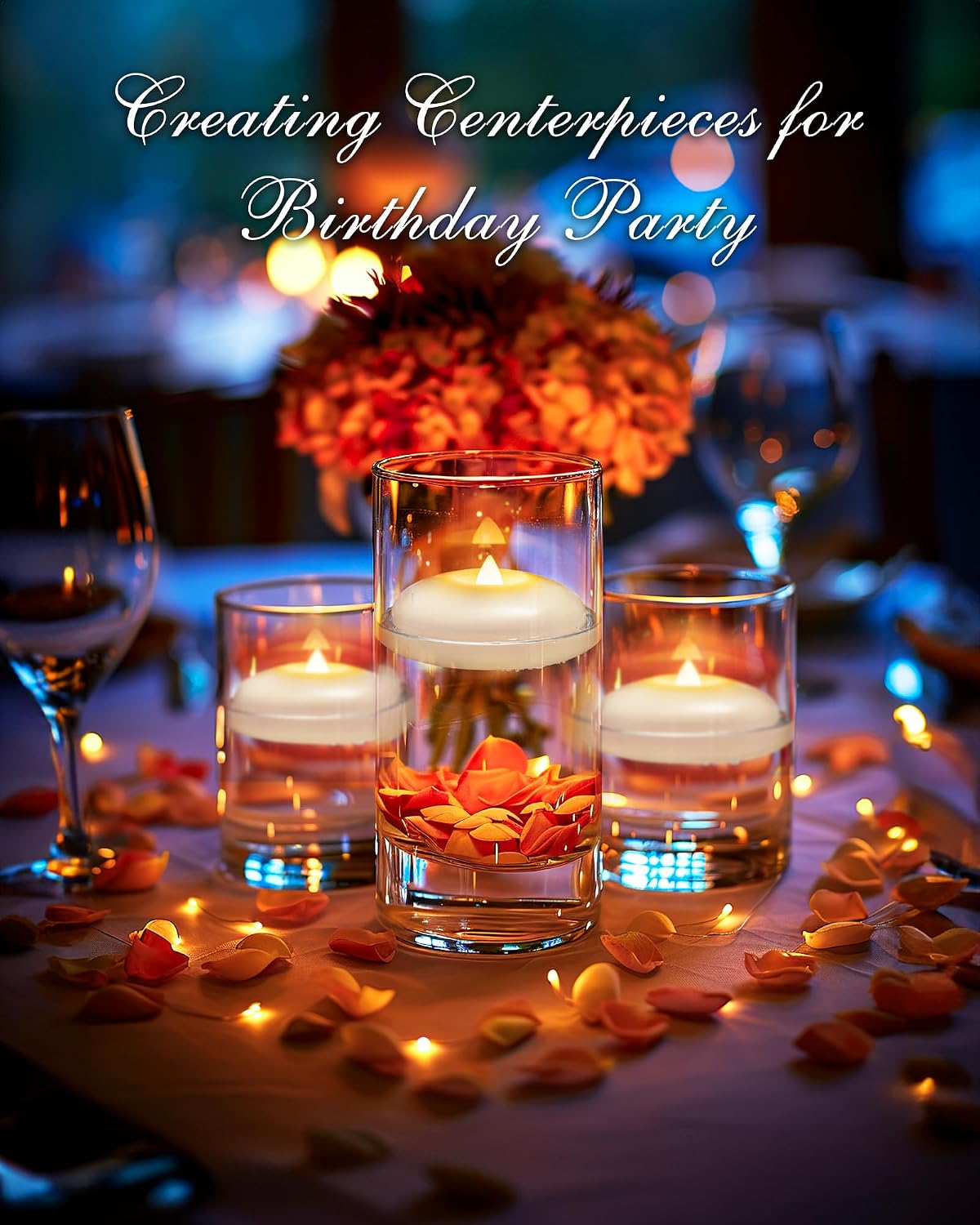 24Pack 3" White Flameless Floating LED Candle, Waterproof Tealight