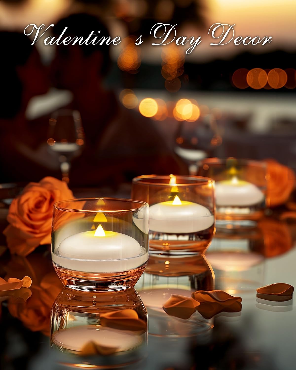 24Pack 3" White Flameless Floating LED Candle, Waterproof Tealight