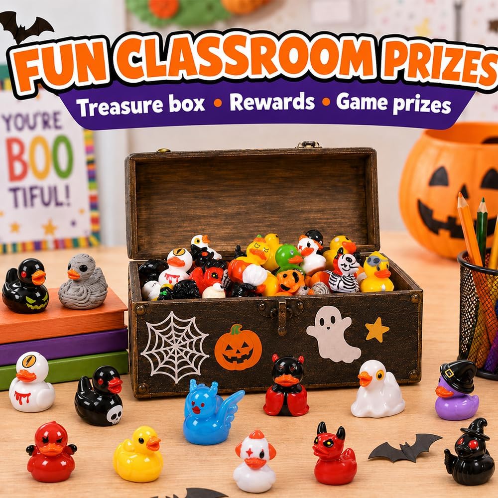 61Pcs Halloween Mini Resin Duck Novelty Halloween Party Favors Gift