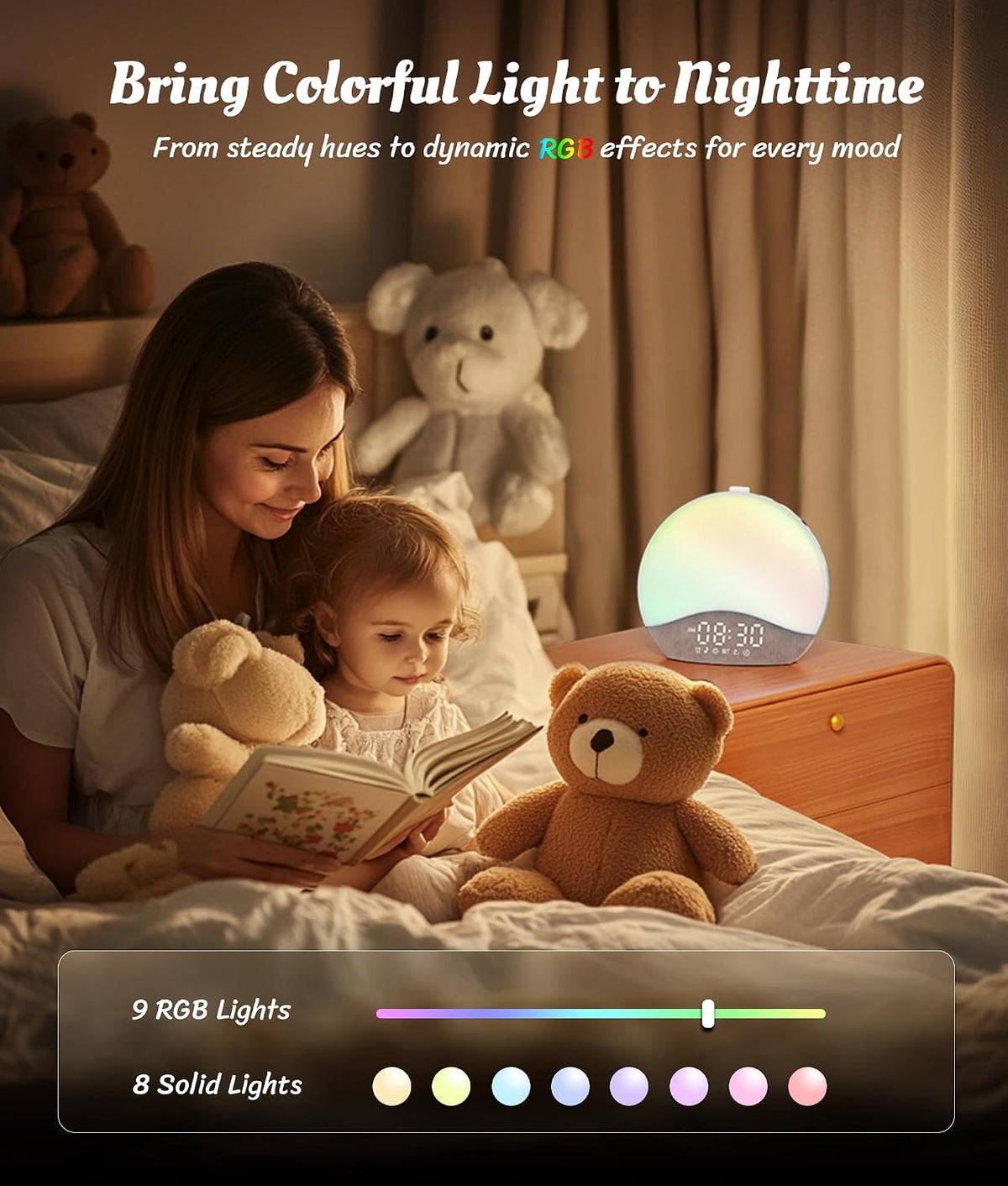 Sunrise Alarm Clock, White Noise Sound Machine, 26 Soothing Sounds
