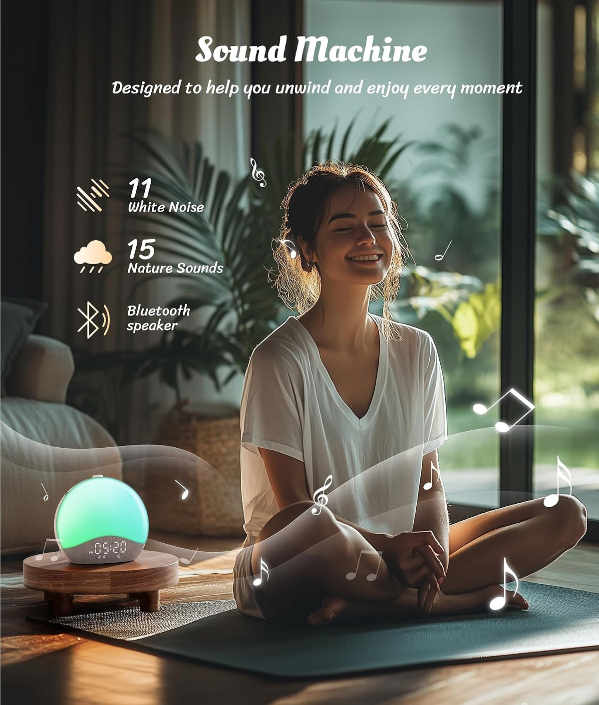 Sunrise Alarm Clock, White Noise Sound Machine, 26 Soothing Sounds