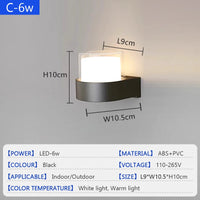 Modern LED Wall Lamp Outdoor Waterproof Courtyard Lamp Living Room Bedroom Porch Stairs Indoor and Outdoor Home Decoration Light