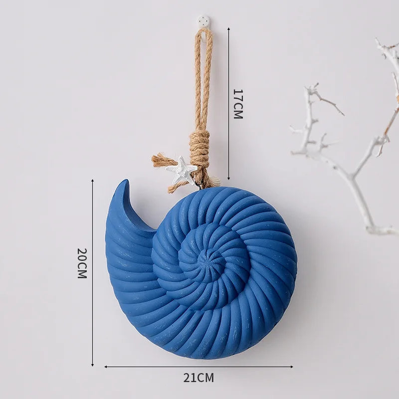 Mediterranean  Wall Decor Pendant Wood Shell Starfish Wall Hanging Ornaments Vintage Living Room Ocean Beach Theme Restaurant