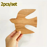 2pcs/set Wooden Swallow Wall Decor Handmade Craft Hanging Ornament Home Living Room Bedroom Wall Art Pendant