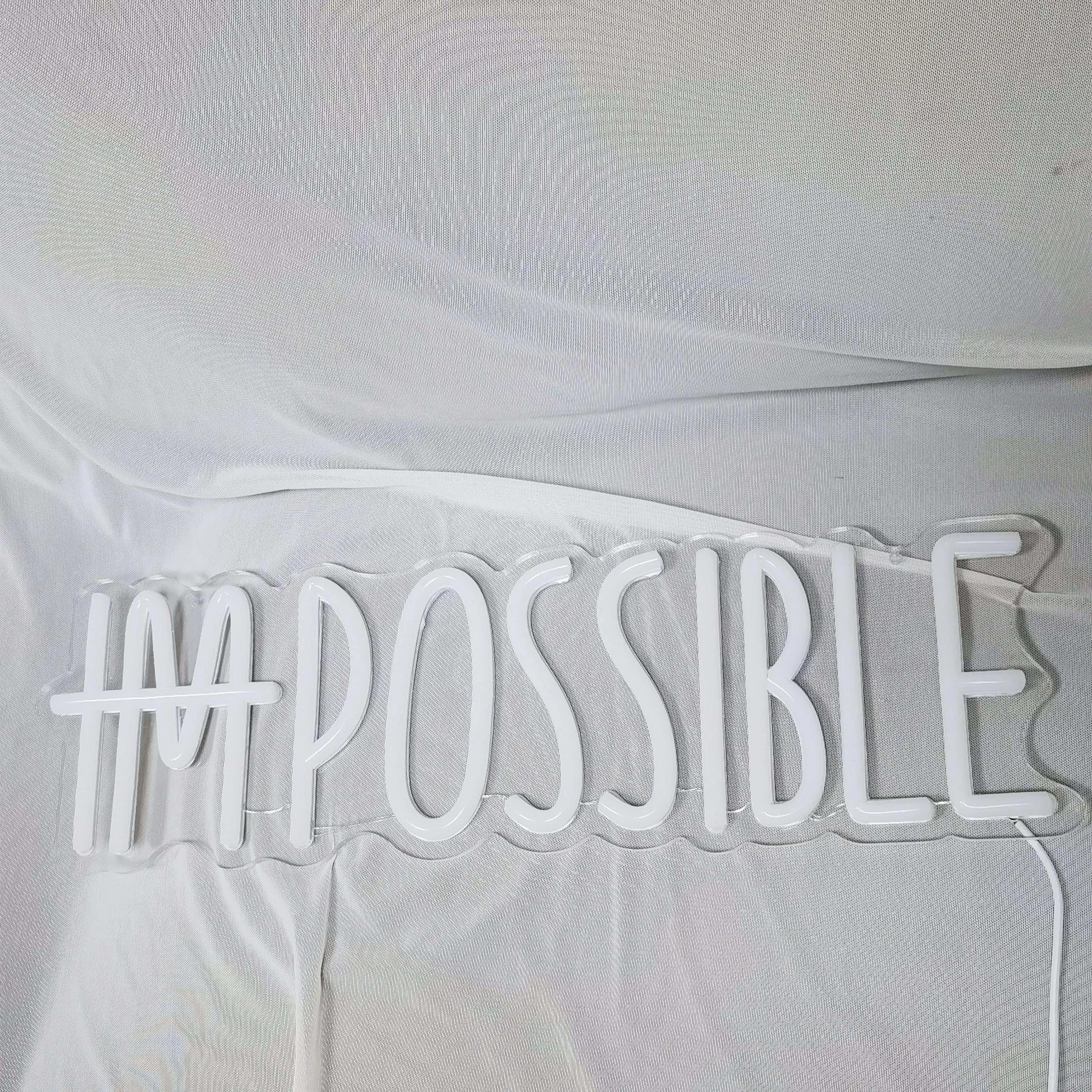 I'M POSSIBLE LED Neon Sign For Wall Decor,Light Up Signs For Wall Decor,LED Neon Light Sign For Bedroom,Gym Room Wall Decor