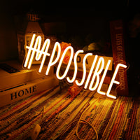 I'M POSSIBLE LED Neon Sign For Wall Decor,Light Up Signs For Wall Decor,LED Neon Light Sign For Bedroom,Gym Room Wall Decor