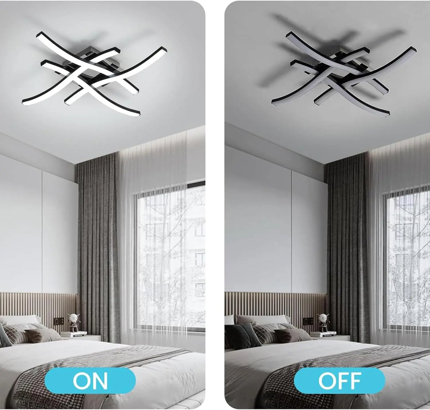 LED Ceiling Lamp Modern Warm/Cold/3 color/DimmableFor Home Balcony Aisle Bedroom Dining Room Waves Curved Design Panel Light