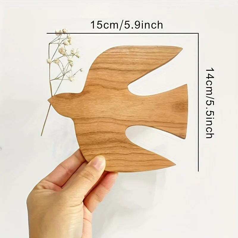 2pcs/set Wooden Swallow Wall Decor Handmade Craft Hanging Ornament Home Living Room Bedroom Wall Art Pendant