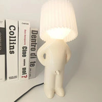 Table Lights Naughty Boy Creative Table Lamp Unique LED Pleats Reading Lighting Bedroom Bedside Night Light Children's Gift   Q