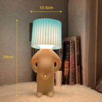 Table Lights Naughty Boy Creative Table Lamp Unique LED Pleats Reading Lighting Bedroom Bedside Night Light Children's Gift   Q