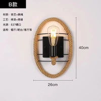 Wall Decor  Lamp for Bedroom American Twine Retro Industrial Style Creative Village Restaurant Bar Aisle Wall Light