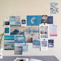 20 PCS Bedroom Wall Decor, Landscape Green Natural Wall Decor, Gallery Wall Sticker Set, Room Decor Aesthetic Posters