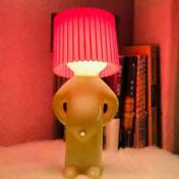 Table Lights Naughty Boy Creative Table Lamp Unique LED Pleats Reading Lighting Bedroom Bedside Night Light Children's Gift   Q