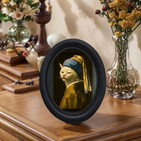 1 Piece of Fun Cat Wall Decoration, Fun Framed Cat Art with Quirky Expressions, Wooden Mini Hanging Painting, Unique Home Kitchen Office Decor, Fun Gift, Holiday Gift
