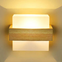 Modern Wood Lamp Led Wall Lamps Glass Light Mirror Washer Sconces Wall Light Fixtures Dressing  Living Room Dining Room Bedroom