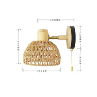 Wall Decor  Room Rattan Ancient Farmhouse Hemp Rope Japanese Woven Lamps Bedside Bedroom Living Room Rural Wall Lamp