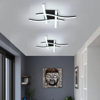 LED Ceiling Lamp Modern Warm/Cold/3 color/DimmableFor Home Balcony Aisle Bedroom Dining Room Waves Curved Design Panel Light