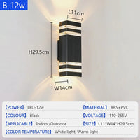 Modern LED Wall Lamp Outdoor Waterproof Courtyard Lamp Living Room Bedroom Porch Stairs Indoor and Outdoor Home Decoration Light