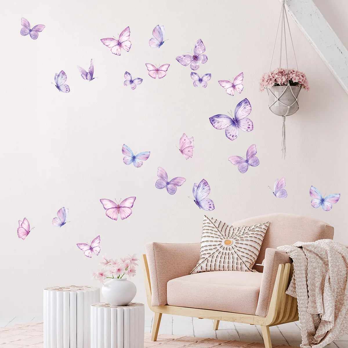Romantic butterfly Wall Stickers Creative Home Wall Decor Self-adhesive Kids Room Decoration Bedroom Background Wall Decor