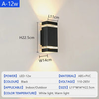 Modern LED Wall Lamp Outdoor Waterproof Courtyard Lamp Living Room Bedroom Porch Stairs Indoor and Outdoor Home Decoration Light