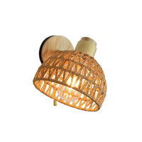 Wall Decor  Room Rattan Ancient Farmhouse Hemp Rope Japanese Woven Lamps Bedside Bedroom Living Room Rural Wall Lamp