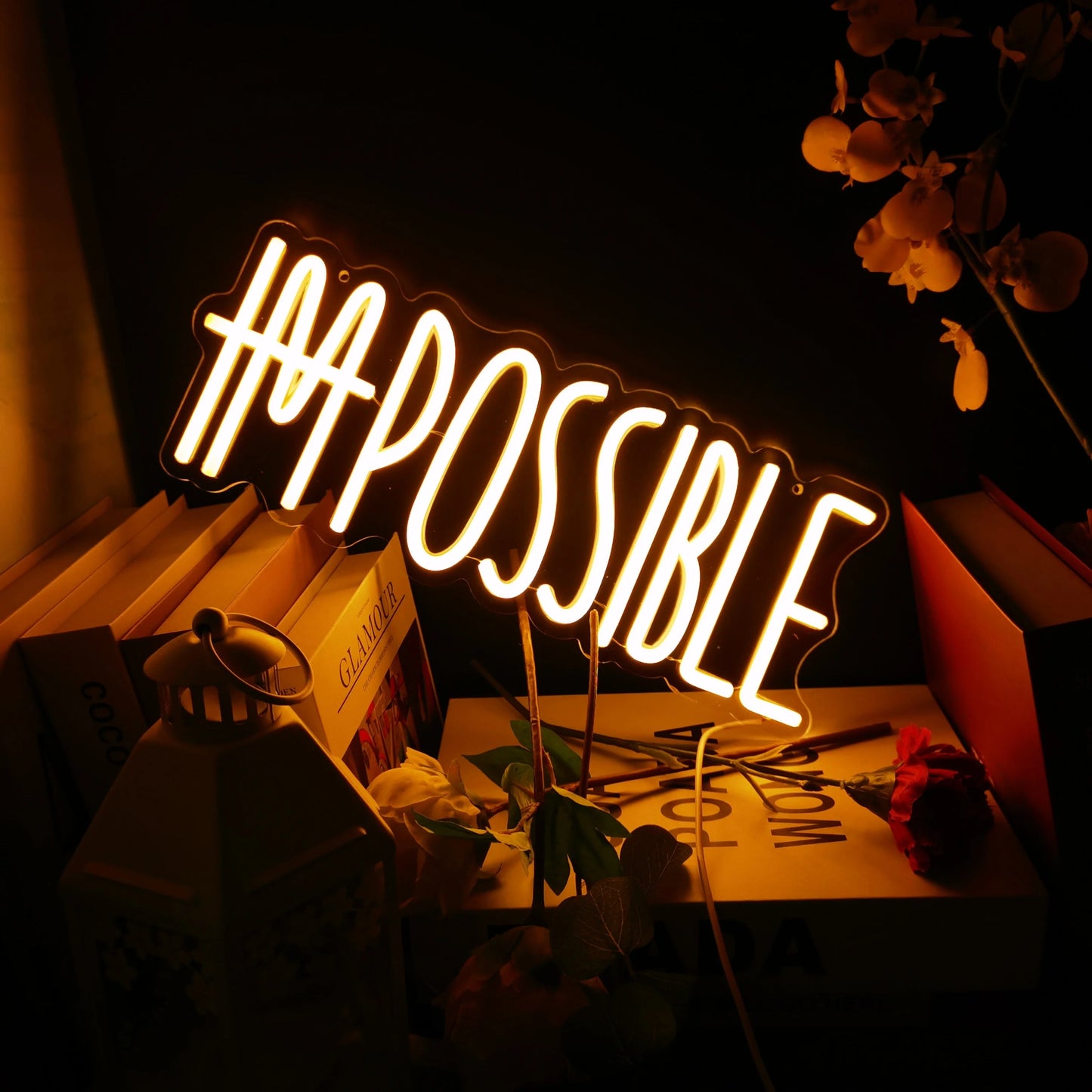 I'M POSSIBLE LED Neon Sign For Wall Decor,Light Up Signs For Wall Decor,LED Neon Light Sign For Bedroom,Gym Room Wall Decor