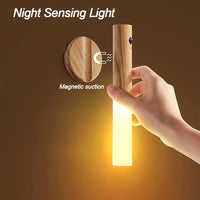 LED Night Light Smart Induction Magnetic Lamp USB Rechargeable Corridor Cabinet Household Toilet Wall Bedroom Stair Wall Lamp