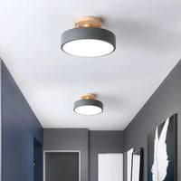 Nordic Entrance Hallway Ceiling Lamps Balcony Wood Round Cloakroom Dining Room Study Bedroom Light Bathroom Industrial Lighting
