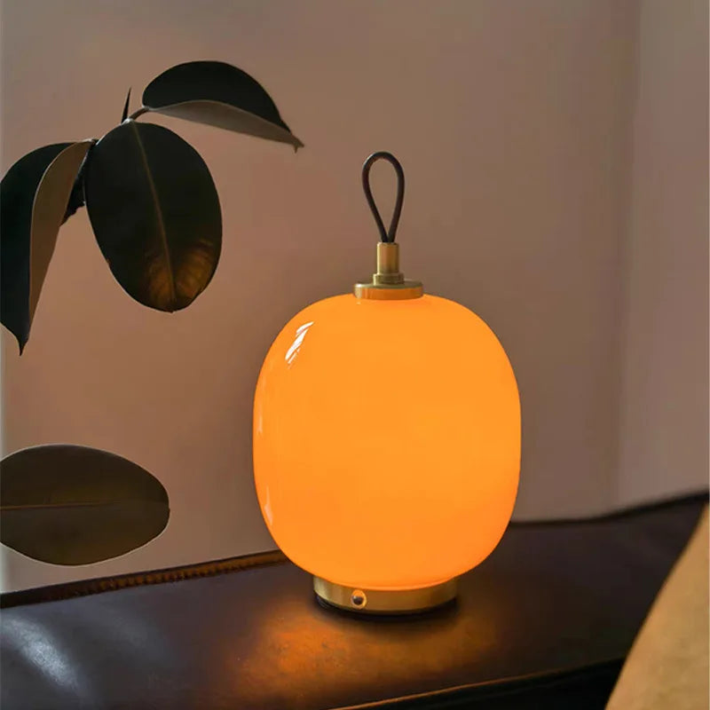 Simple Lantern Glass Table Lamp Living Room Decorative Table Lamp Bedroom Bedside Ambient Light Night Light