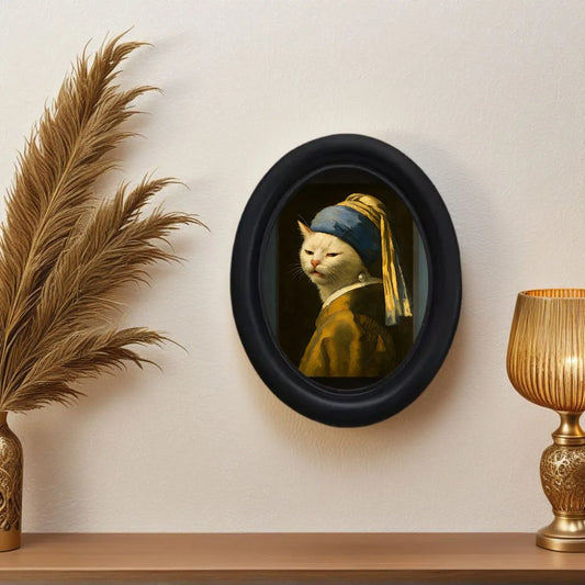 1 Piece of Fun Cat Wall Decoration, Fun Framed Cat Art with Quirky Expressions, Wooden Mini Hanging Painting, Unique Home Kitchen Office Decor, Fun Gift, Holiday Gift