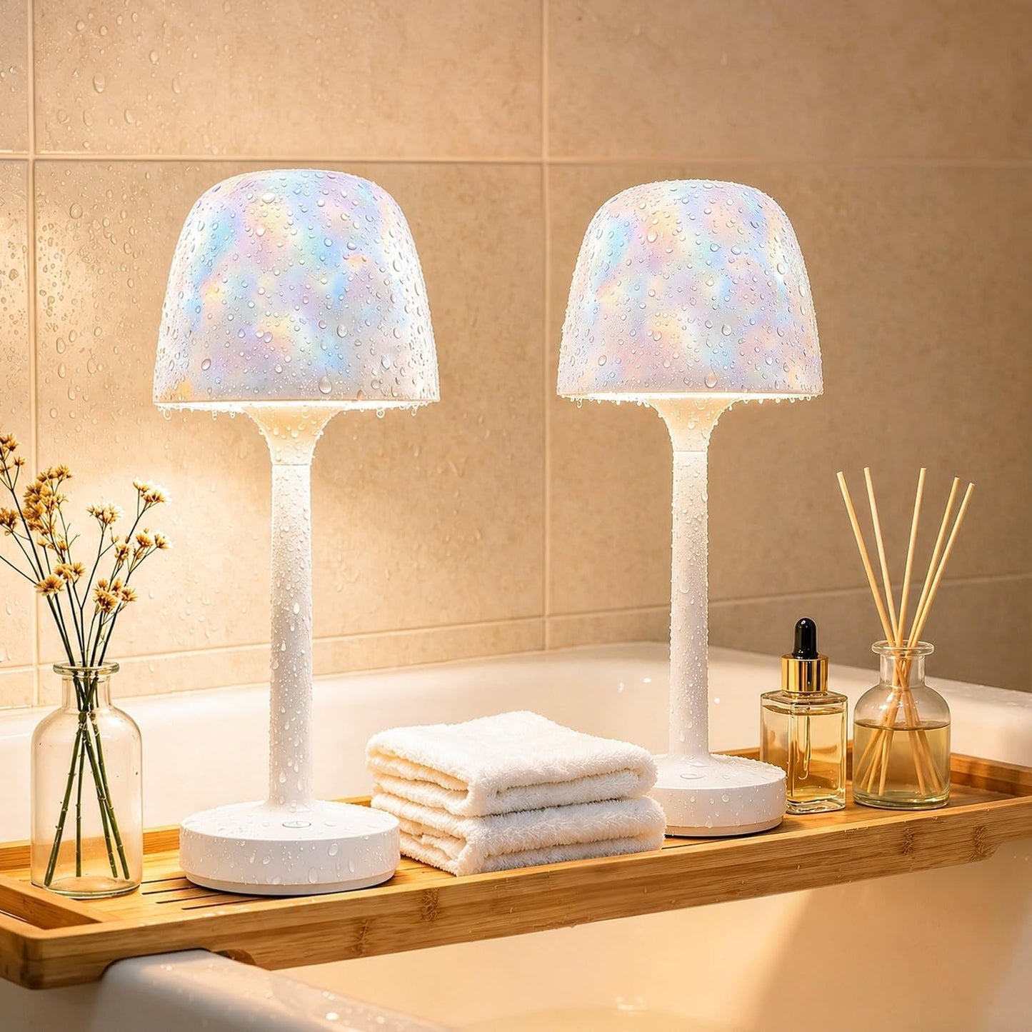 Waterproof Shower Lamp Rechargeable LED Ocean Projector Outdoor Table Lamps